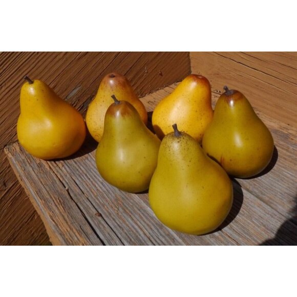 Faux Fruit Basket Decor Lot 9 Realistic Plastic Apples & Pears Staging Prop - Picture 9 of 11